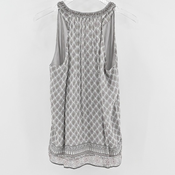 Joie Womens Astor Silk Sleeveless Top Size S Beaded Embroidered Gray Boho‎ Tunic - Picture 2 of 10